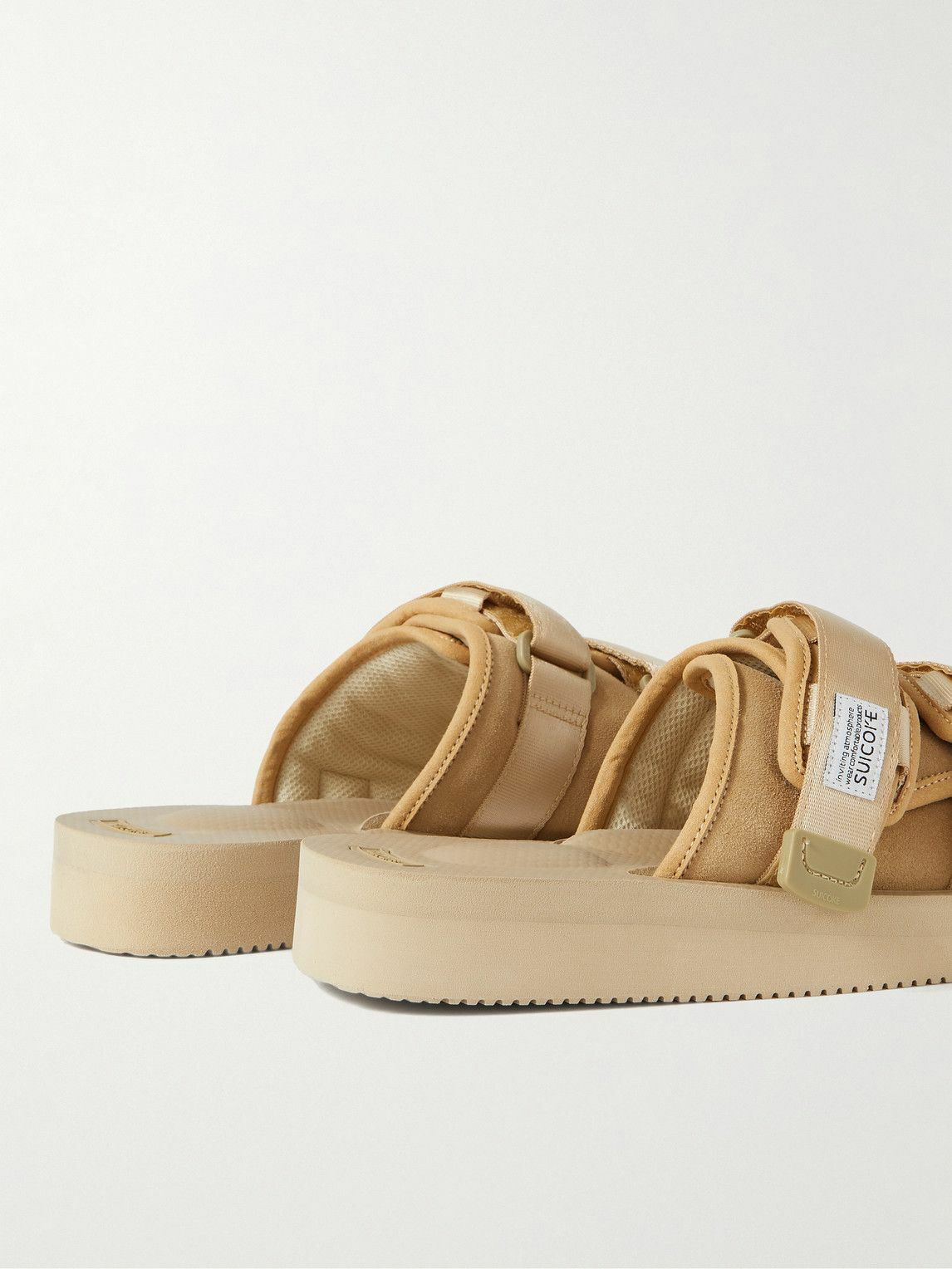 Suicoke - Moto-VS Webbing-Trimmed Suede Sandals - Neutrals Suicoke