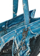Acne Studios Printed Denim Tote bag - Blue - One Size