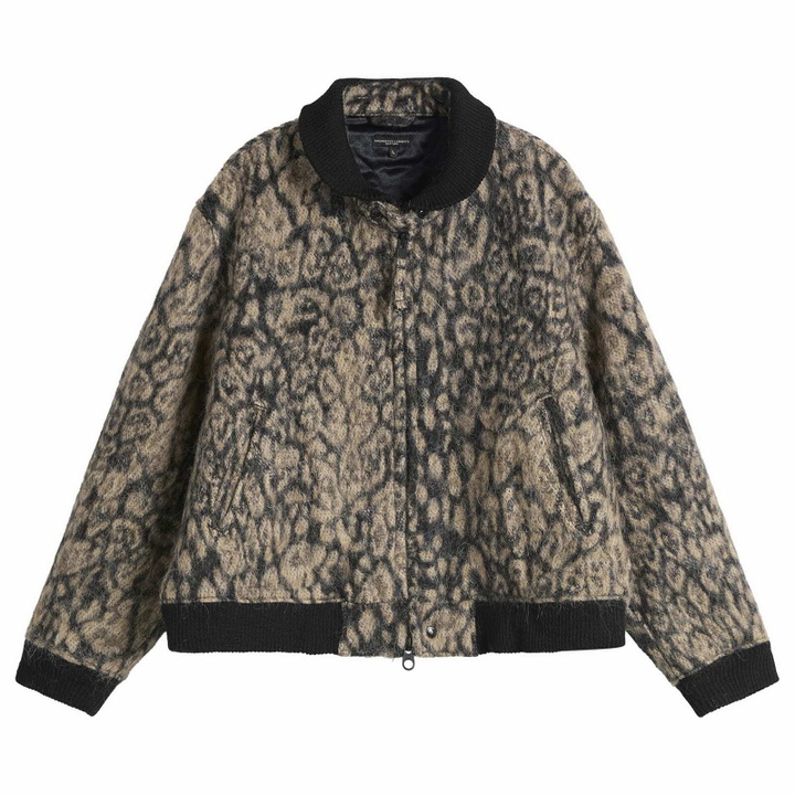 Photo: Engineered Garments Men's Leopard Jacquard LL Jacket in Brown