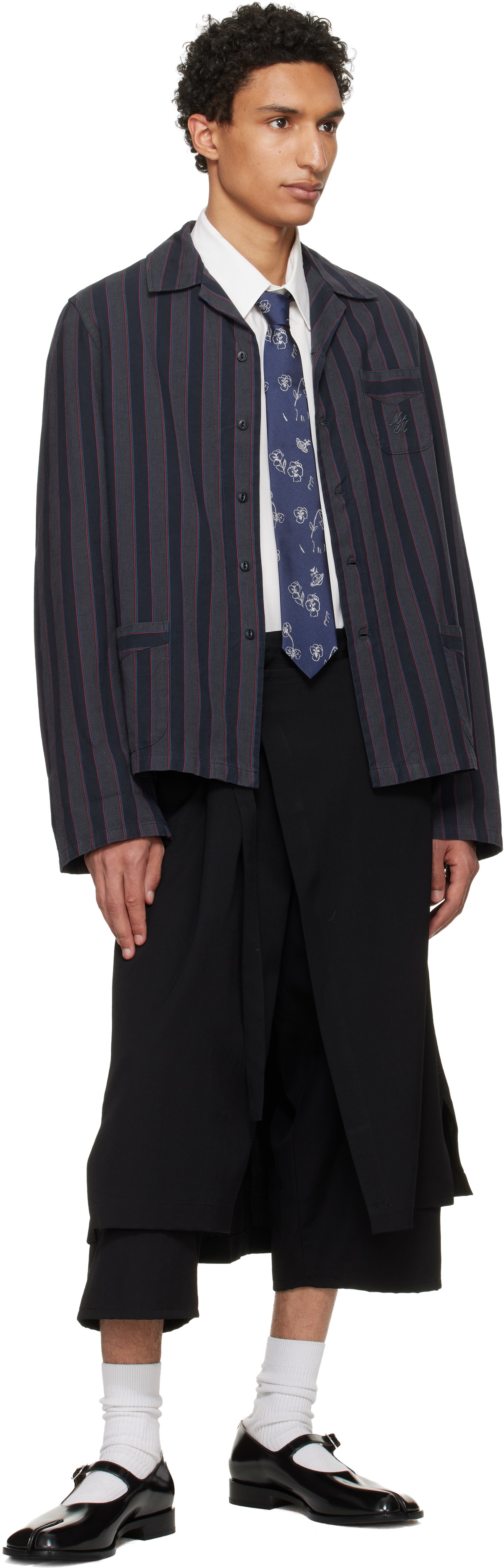 Vivienne Westwood Navy 7cm 'Flower & Orb' Tie
