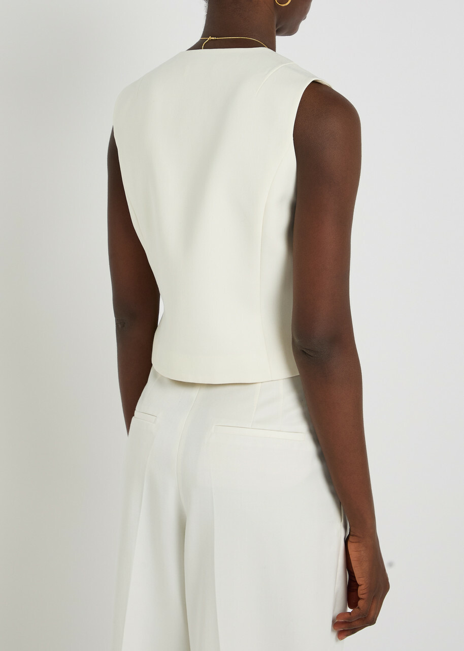 Anine Bing Mario Woven Vest Ecru