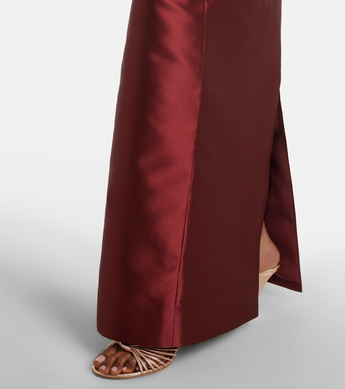 Erdem Floral-appliqué satin gown