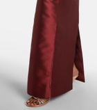 Erdem Floral-appliqué satin gown
