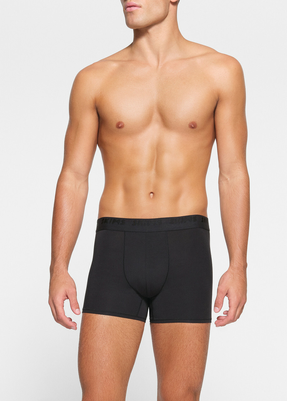 Skims Stretch-cotton Boxer Briefs set of Three Black