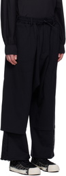 Y-3 Black 3-Stripes Openhem TP Sweatpants
