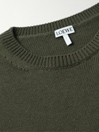Loewe - Anagram Embroidered Wool Sweater - Green