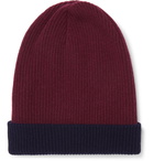 Brunello Cucinelli - Reversible Ribbed Cashmere Beanie - Men - Burgundy