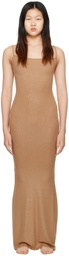 SKIMS Tan Soft Lounge Shimmer Maxi Dress