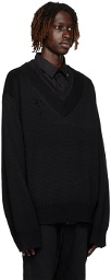 C2H4 Black Layered Sweater