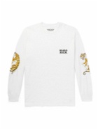 Wacko Maria - Tim Lehi Logo-Embroidered Printed Cotton-Jersey T-Shirt - White