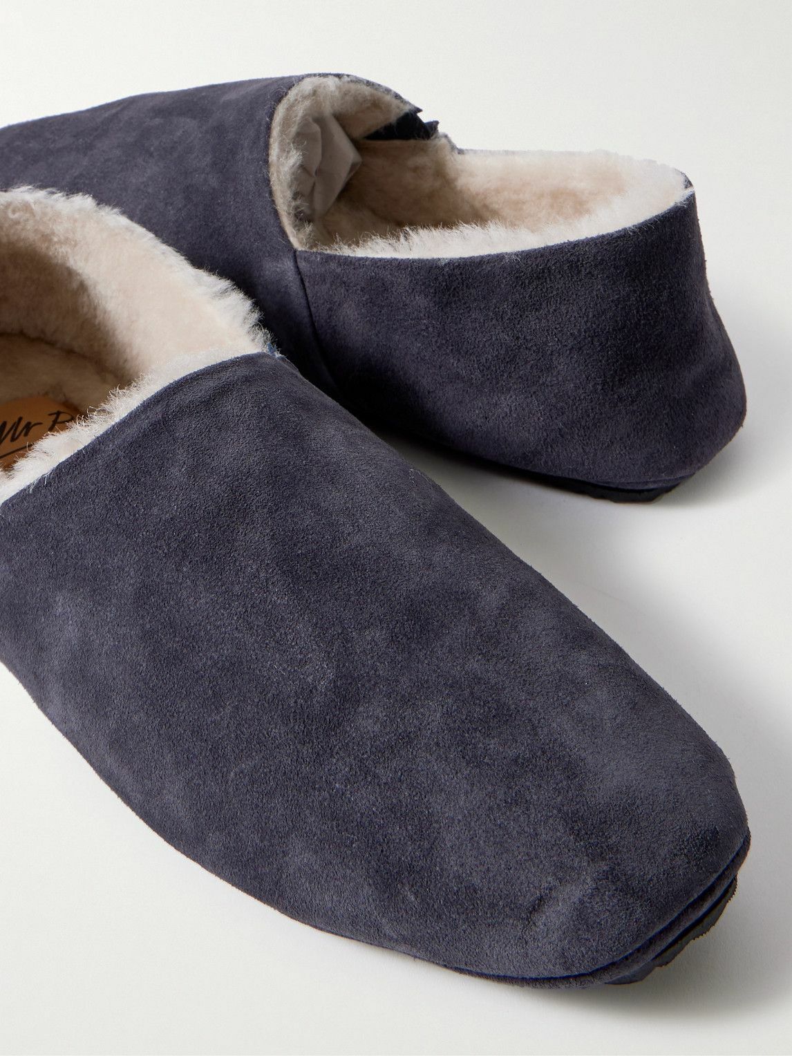 Mr P. - Plush-Lined Suede Slippers - Blue