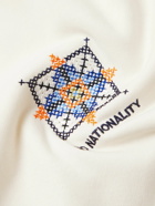 NN07 - Alan Logo-Embroidered Cotton-Jersey T-Shirt - Neutrals