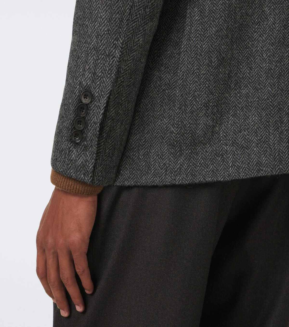 Rubinacci Herringbone virgin wool blazer
