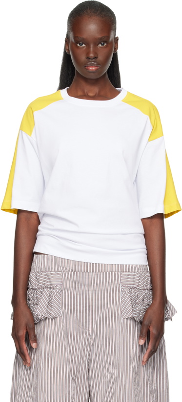 Photo: Dries Van Noten White & Yellow Loose Fit T-shirt