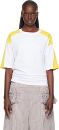 Dries Van Noten White & Yellow Loose Fit T-shirt