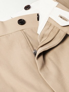 Dunhill - Straight-Leg Pleated Cotton and Cashmere-Blend Twill Suit Trousers - Neutrals