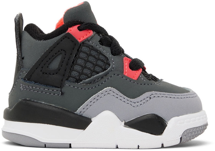 Photo: Nike Jordan Baby Gray & Black Jordan 4 Retro Sneakers