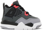 Nike Jordan Baby Gray & Black Jordan 4 Retro Sneakers