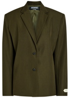 Jacquemus La Veste Carree Wool Blazer Khaki