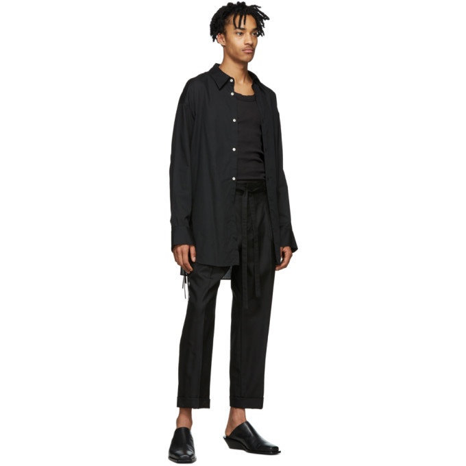 BED J.W. FORD Black Silk Cropped Trousers