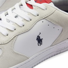 Polo Ralph Lauren Men's Masters Court Sneakers in White/Navy/Red