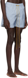 Rhude Blue Embroidered Swim Shorts