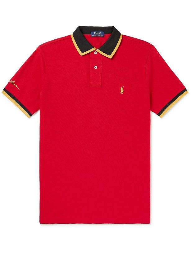 Photo: Polo Ralph Lauren - Logo-Embroidered Cotton-Piqué Polo Shirt - Red