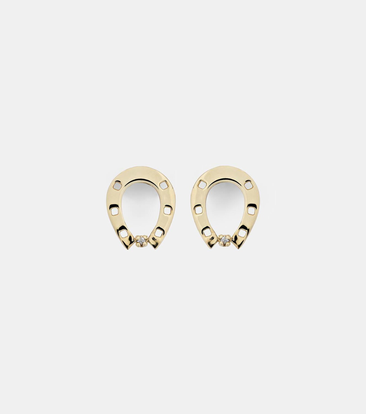 Aliita Horseshoe 9kt and 18kt gold earrings with diamonds