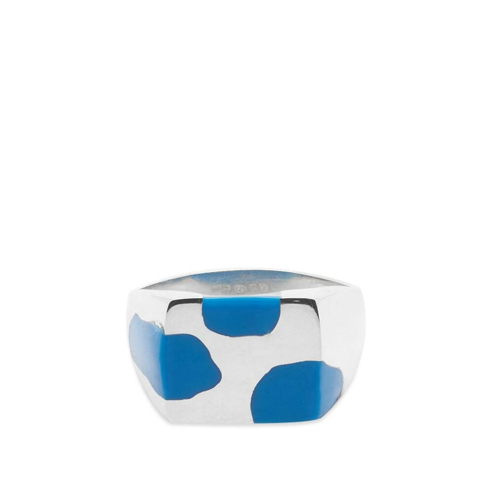 Ellie Mercer Men's Three Piece Resin Ring in Silver/Blue