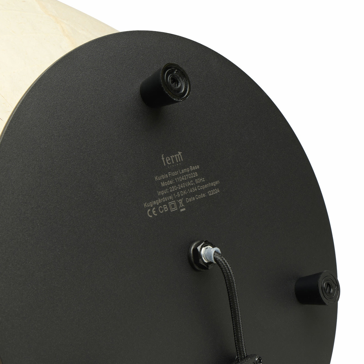 ferm LIVING Kurbis Floor Lamp - Low in Natural/Black 