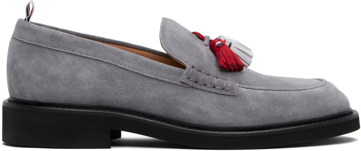Photo: Thom Browne Gray RWB Tassel Loafers