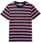 NN07 - Striped Mercerised Cotton-Jersey T-Shirt - Navy