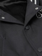 4SDesigns - Logo-Embroidered Striped Cotton-Blend Canvas Bomber Jacket - Black