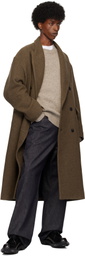 Lownn Taupe Wool Cashmere Double-Breasted Coat