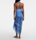 Heidi Klein Mykonos printed cotton and silk beach cover-up