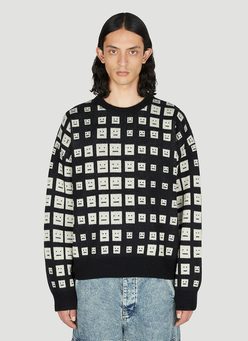 Acne Studios - Face Logo Sweater in Black Acne Studios