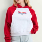 SUNDAYFRUITMARKET Women's Sunday Ranglan Hoodie in Red
