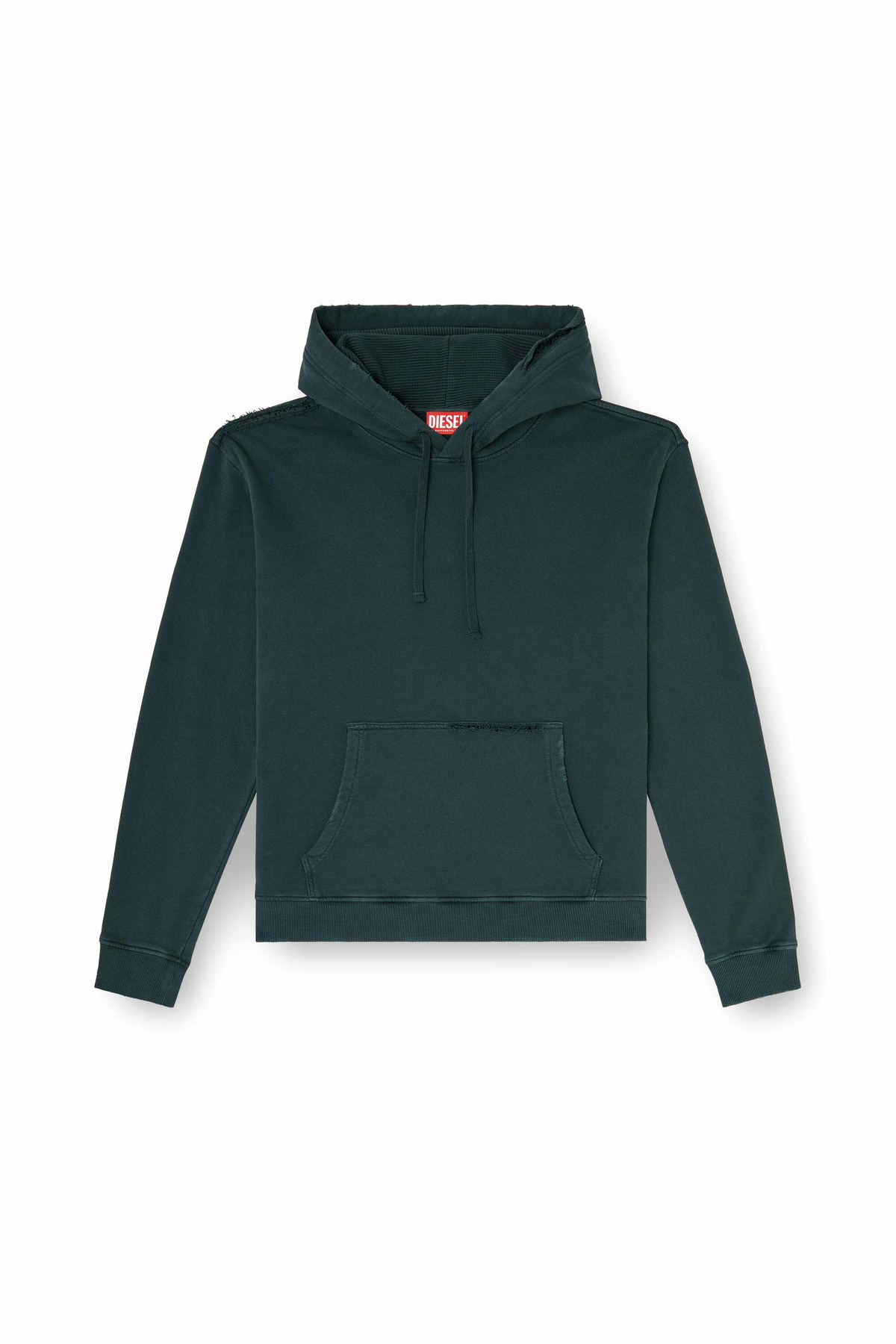 Diesel Hoodie with rips and crystal details - Sweaters Mens in Green