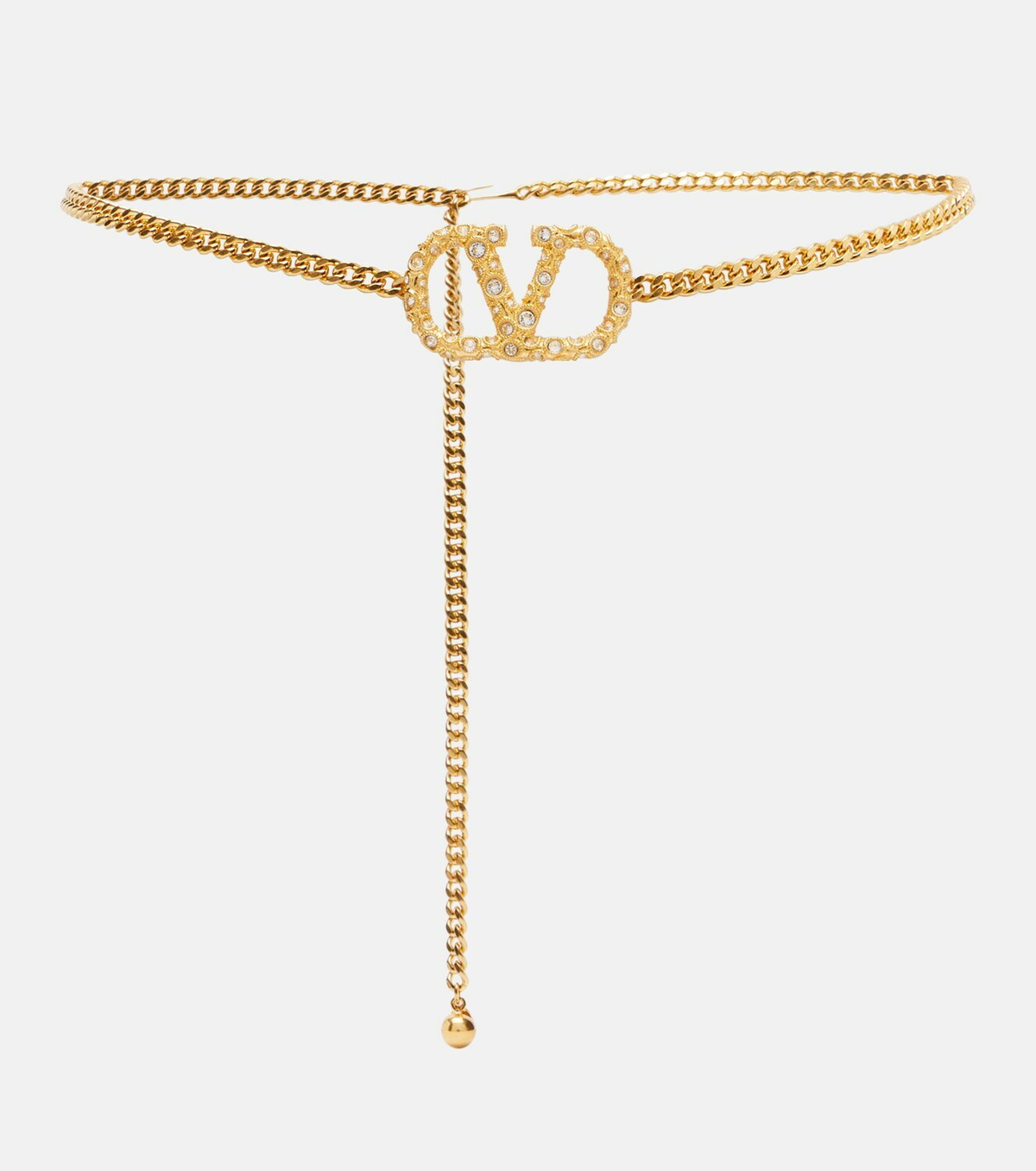 Valentino VLogo crystal-embellished belt