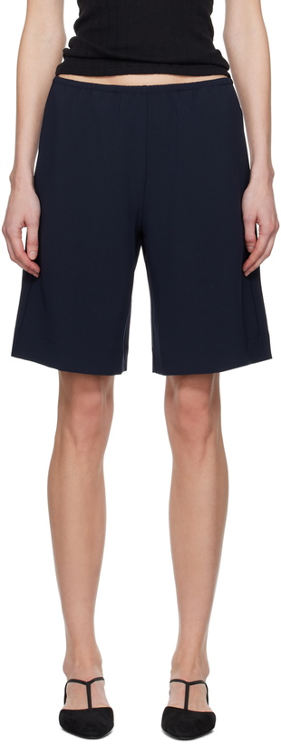 Photo: LESET Navy Arielle City Shorts