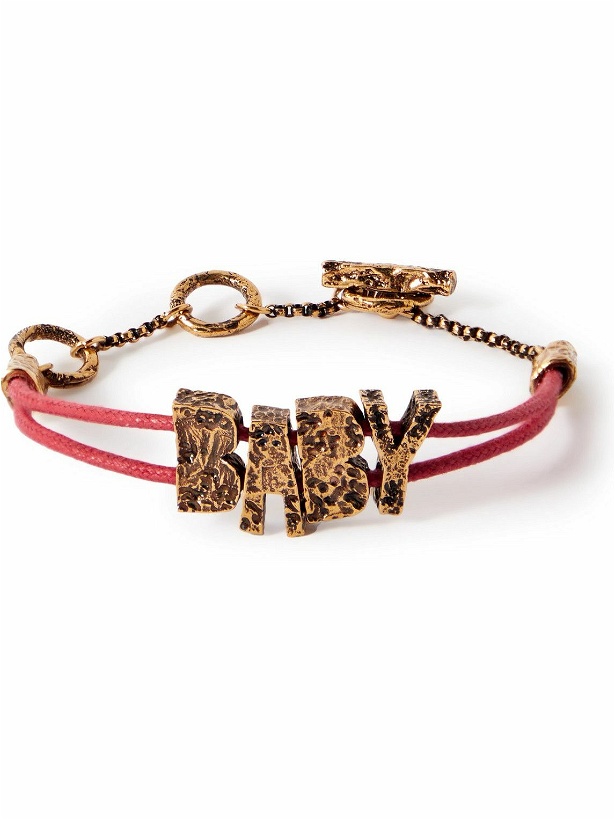 Photo: Acne Studios - Baby Gold-Tone and Cord Bracelet - Red