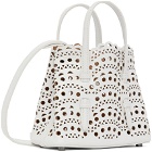 ALAÏA White Micro Mina 16 Top Handle Bag