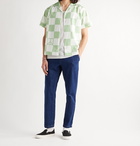 Saturdays NYC - Canty Peace Camp-Collar Checked Cotton-Poplin Shirt - Green