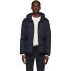 Stone Island Navy Down Hooded Puffer Jacket