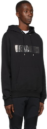 Balmain Black Silver Embossed Hoodie