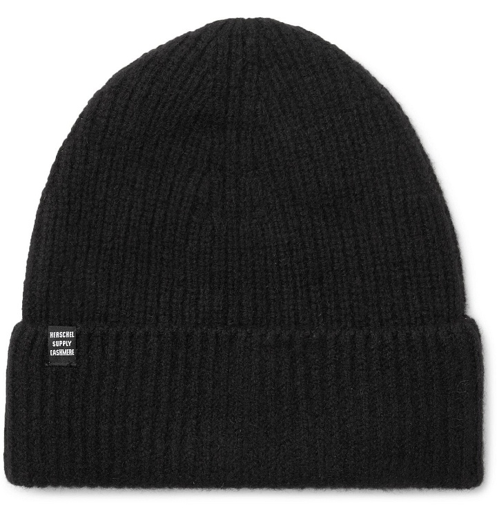 Photo: Herschel Supply Co - Cardiff Ribbed Cashmere and Wool-Blend Beanie - Black