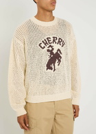 Cherry Los Angeles Western Open-knit Cotton Jumper Cream