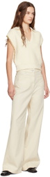 3.1 Phillip Lim Off-White Boucle Cropped Chain Trim Vest