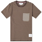 Thom Browne Men's Stripe T-Shirt in Dark Brown