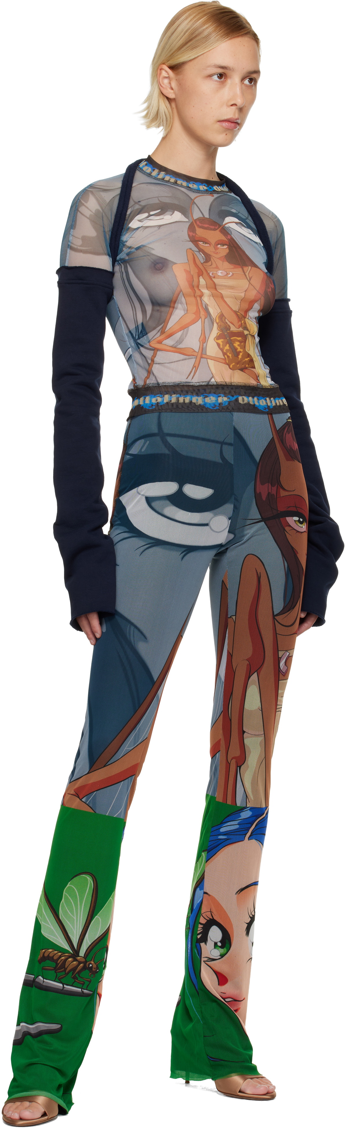 Ottolinger Blue & Green Mesh Lounge Pants
